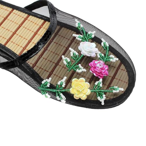 Zureto Chinese Mesh Slippers for Women, New Chinese Mesh Bamboo Flats Slippers Sandal2