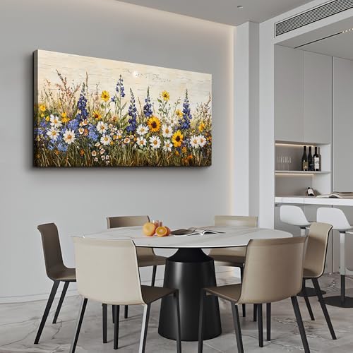 ERQINHUA Farmhouse Wall Art For Living Room Canvas Wall Decor For Bedroom Office Dining Room Decor Boho Printing Paintings Flowers Watercolour Wall Pictures Ready To Hang Family Home Decor 20"X40"