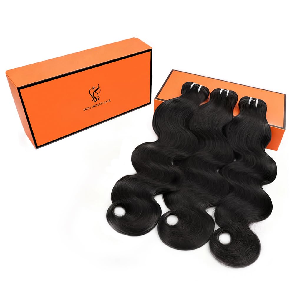 16A Raw Bundles Human Hair 20 22 24 Inch Body Wave Bundles Human Hair 100% Remy Virgin Human 3 Bundles, 2-Year Life Span, Holds The Curls Well, Silky Soft after Mutiple Washes, No Sheds