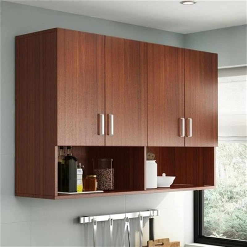 Image of Spyder Craft Matte Finish EA116 Wall Mounted Kitchen Cabinet Multi-Purpose Cabinet for Kitchen |Living Room & Bedroom|Bathroom Organizer Color: Walnut-Brown || Assembly -DIY (Do-It-Yourself)