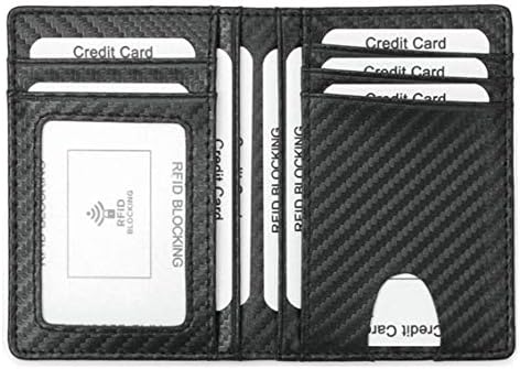 Dorras Slim Wallet - Minimalist Front Pocket RFID Blocking Bifold Wallets, Credit Card Holder With ID Window - Black