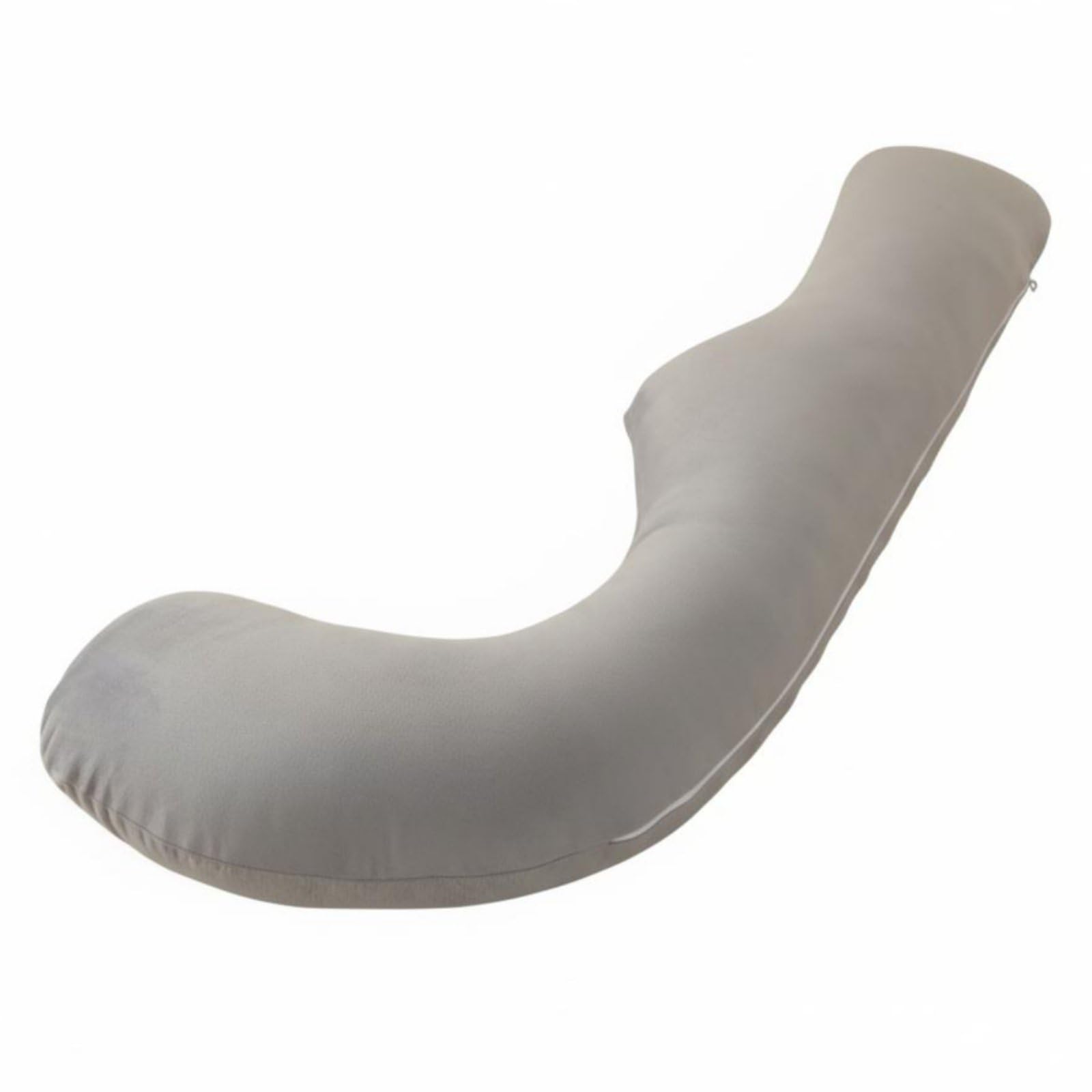 Qianly Almohada de Cuerpo Completo para Embarazadas Multifuncional Almohada de Embarazo Hipoalergénico para Madres Lactantes, Gris Claro, Terciopelo Cristal