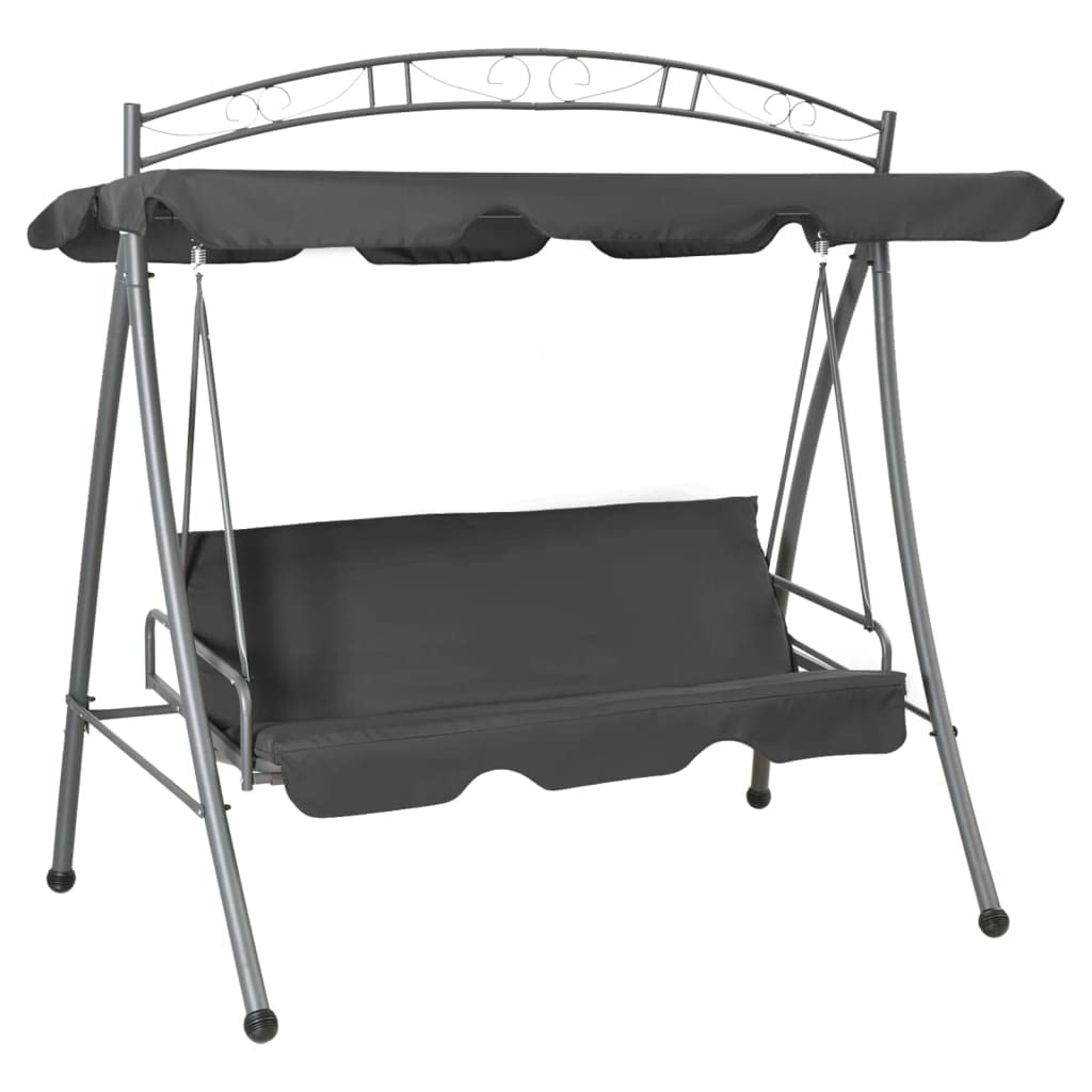 Columpio de jardín con función de cama y techo, 198 x 120 x 205 cm, acero