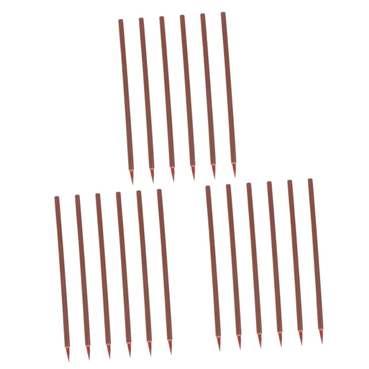 ARTIBETTER 3sets Wooden Chinese Calligraphy Brush Set Small Red Hair Hook Line Brush Multi-function Painting Tool for Artists Beginners 6pcs*3