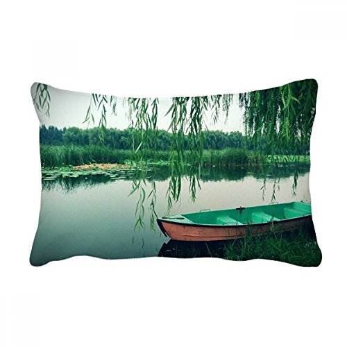 Coussin lombaire imprimé lac taie et insert multicolore pour salon