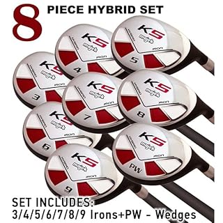 Women's Majek Golf All Ladies Hybrid Complete Full Set which Includes: #3, 4, 5, 6, 7, 8, 9, PW. Lady Flex Right Handed New Utility L Flex Club