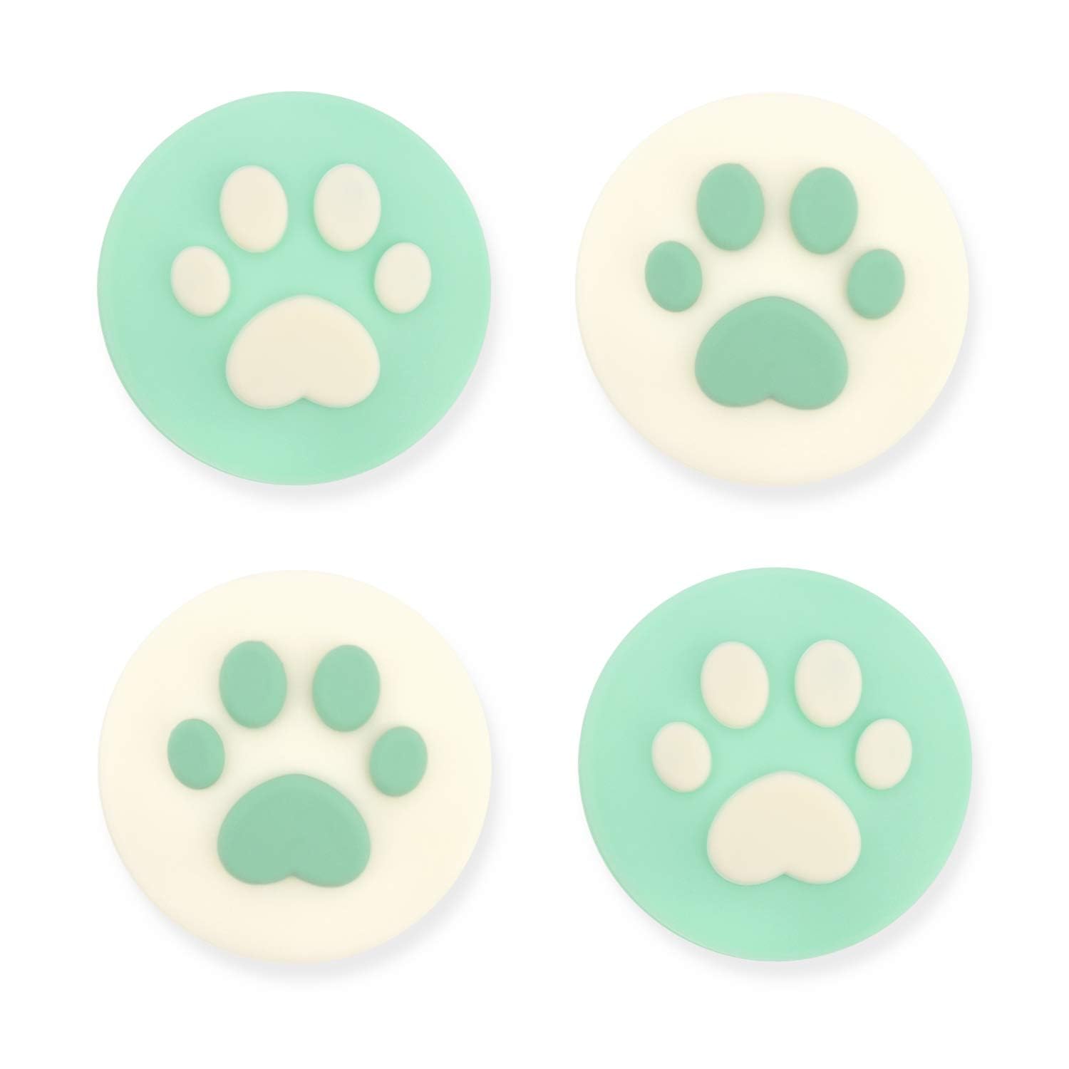 GeekShare Thumb Grips Compatible with Switch/OLED/Lite, 4PCS (Cat Paw Green)