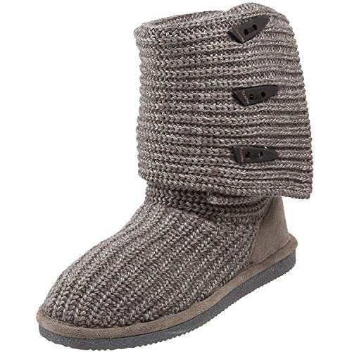 BEARPAW Women's Knit Tall Winter Boot, Grey, 7 B(M) US
