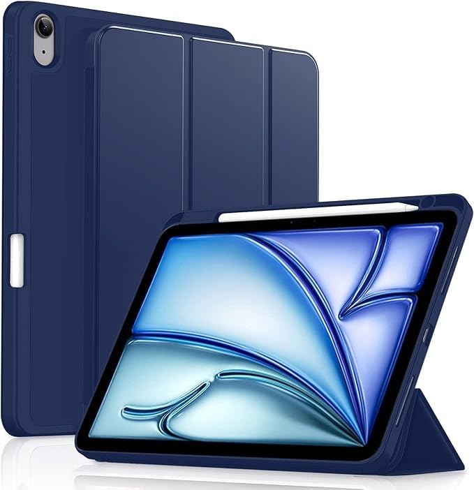 The Little Shop Pen Holder flip Cover for iPad Air 11 Inch Case M2 2024, iPad Air 5th/iPad Air 4th Gen||Trifold Stand with Auto Wake/Sleep Function || Folio Back case with Faux Leather flip(Blue) (B0DHPKJSPZ) Amazon Price History, Amazon Price Tracker