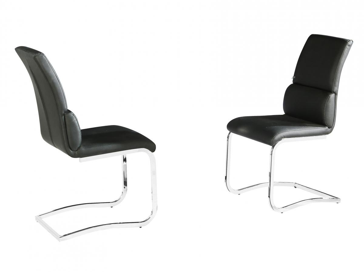 AyMa Home Phoenix PU Chairs Chrome & Black