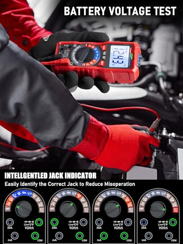 Image of Digital Multimeter TRMS 6000 Counting,with DC AC Voltmeter Ohm Volt Amp Meter Temperature Frequency NCV Measures Voltage Current Resistance Diode Continuity Capacitance, Home, Automotive Battery Test