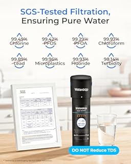 Waterdrop 10UA Under Sink Water Filter System, Reduces Lead, Chlorine, Bad Taste & Odor, Under Counter Water Filter Direct Connect to Kitchen Faucet, NSF/ANSI 42 Certified, 11000 Gallons, USA Tech