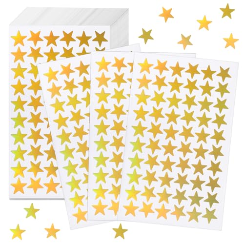 ONEDONE Gold Star Stickers for Kids Reward 2400 PCS 0.6" Small Star Reward Stickers for Kids Behavior Chart School Classroom Teacher Supplies