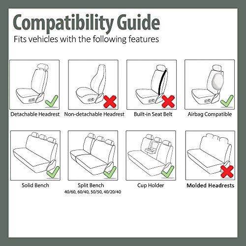 FH Group Car Seat Covers Combo Full Set with Carpet Floor mats Steering Wheel Cover and Seat Belt Pads- Universal Fit for Cars Trucks and SUVs (Orange) by FH Group - Used condition - Image 7