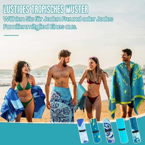 Aonext Strandhandtuch Groß, Mikrofaser Handtuch 100x200cm, Strandtücher Sandfest, Kompaktes und Schnelltrocknendes Saunatuch XXL, Reisehandtuch für Strand, Gym, Travel, Strand, Sauna