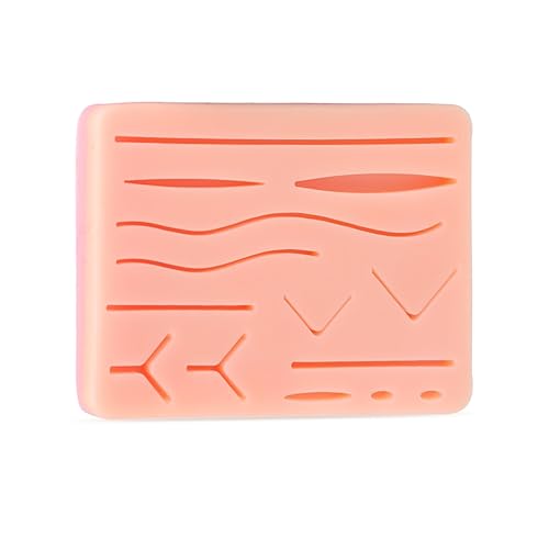 Spectabilis Almohadillas de práctica de sutura de 3 capas con 14 heridas de 5 x 7 pulgadas kit de práctica de sutura almohadilla de silicona