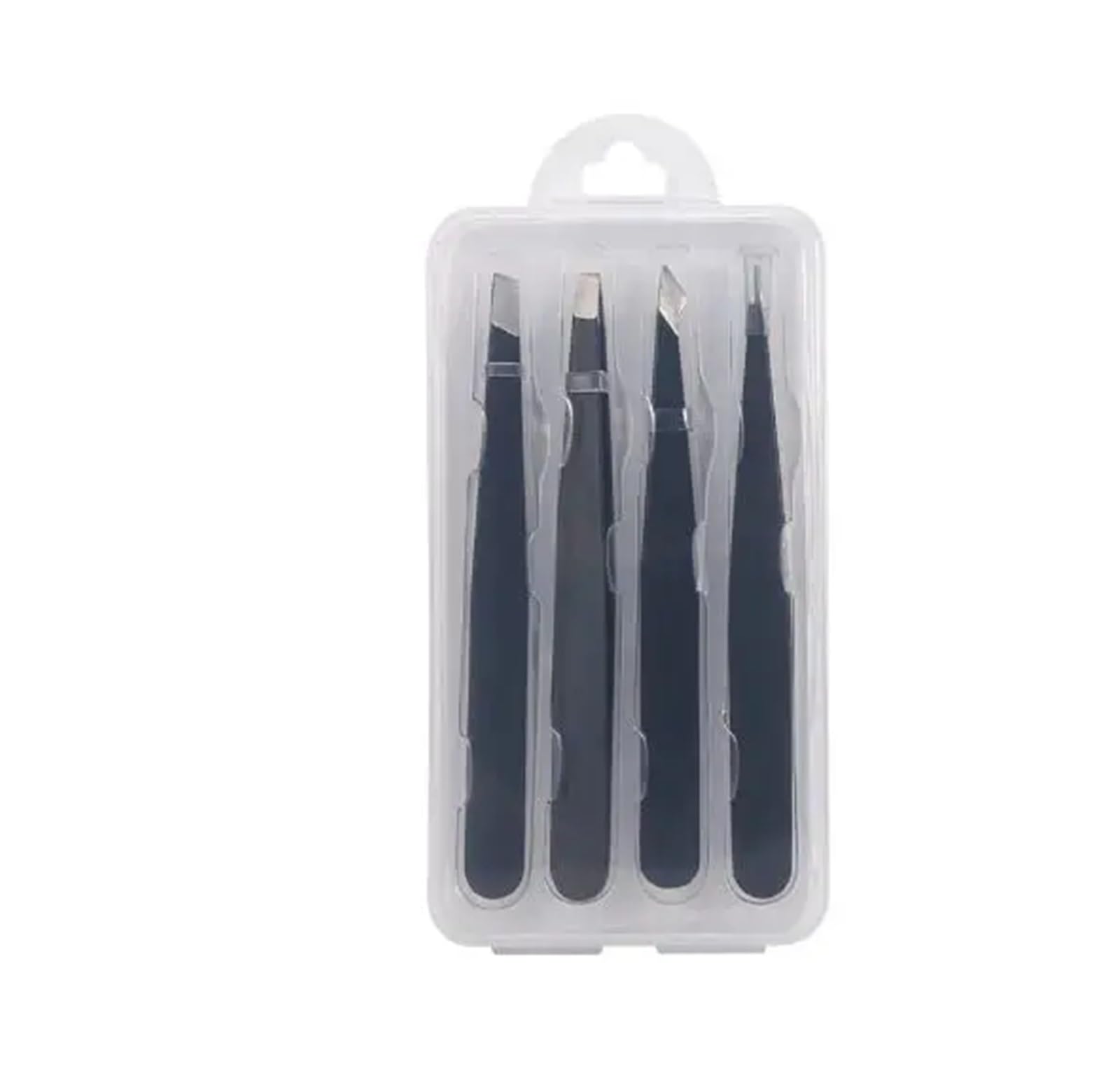 Btgyttkl 4Pcs Black Eyebrow Plucking Tweezers Tweezers Set 4-Piece, Professional Stainless Steel, Precision For Eyebrows, Facial Hair, Ingrown, Splinte(4Pcs Black)