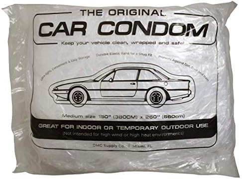 Car Condom Disposable Clear Plastic Car Cover with Elastic Band Medium Size 21' x 12.5' image 5