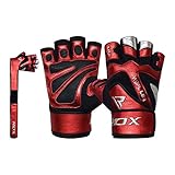 RDX L8 Trainingshandschuhe mit Handgelenksunterstützung Gym Gloves, Red, XL