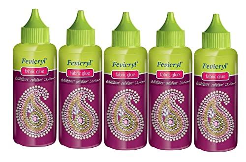 5 Pcs - 80ml Fevicryl Fabric Glue for Making Lippan