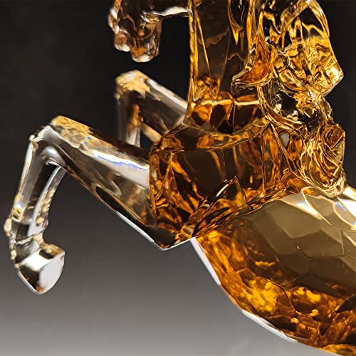 Darmomoon Acrylic Horse Figurine Chinese Feng Shui Glass Collection Ornament Statue Animal Collectible Standing Table Decor Home Decor 9''L (Amber) #TOP7