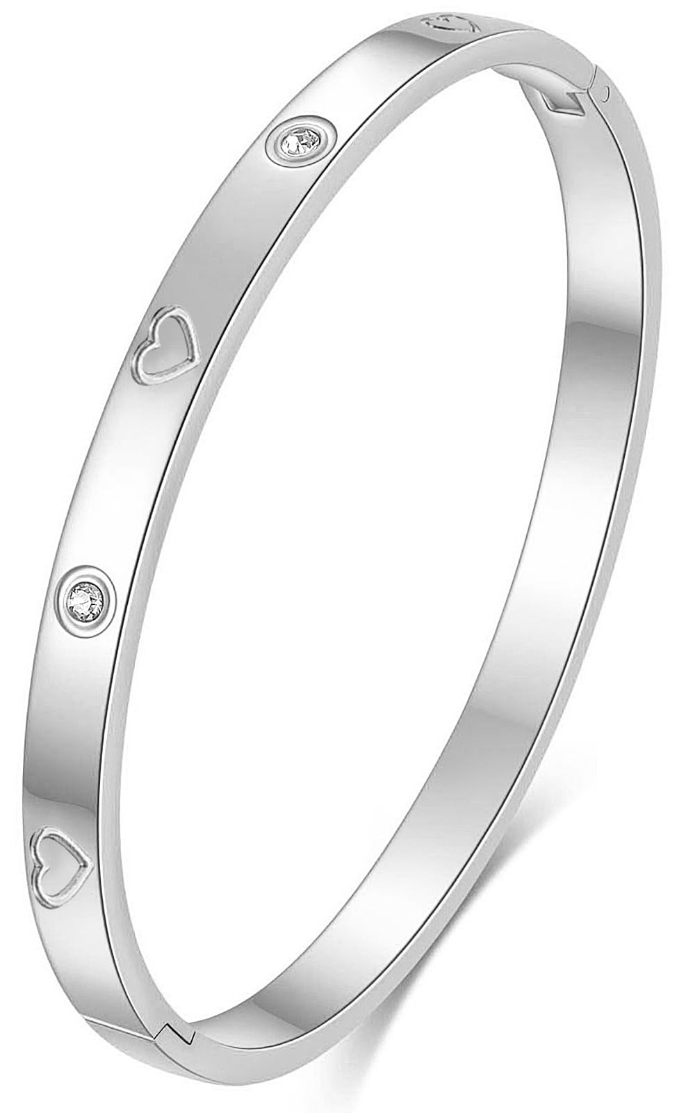 Tidefire Edelstahl Kristall Zirkonia Armbänder 18K Gold Plattiert Damen Armband Titanium Stahl Armreif