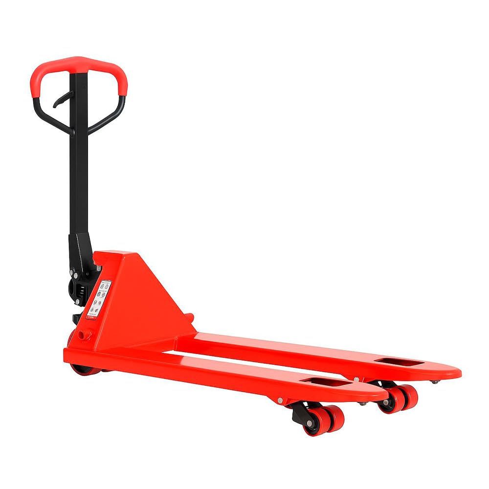 Transpaleta Manual ROMUX Industrial 3000 Kg / 3 Toneladas - Agarre Ergonómico - Ruedas de Poliuretano (PU) Silenciosas - Horquilla 550x1150 mm - Ideal para Almacén, Logística y Carga Pesada (Rojo)