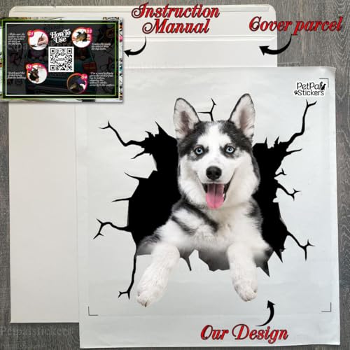 Image of Vinyl Dog Stickers: Car Decals for Women - Husky Dog Gift