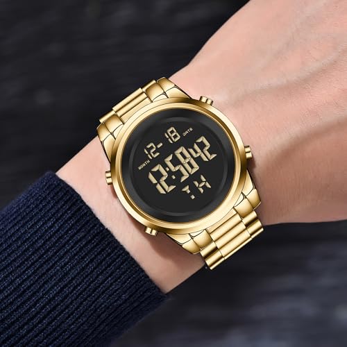 Image of Black Waterproof Digital Wrist Watches for Men Sports Mens Watch | Black Silver Waterproof Sports Wrist Watches for Men Digital Tactical Mens Watches Military
