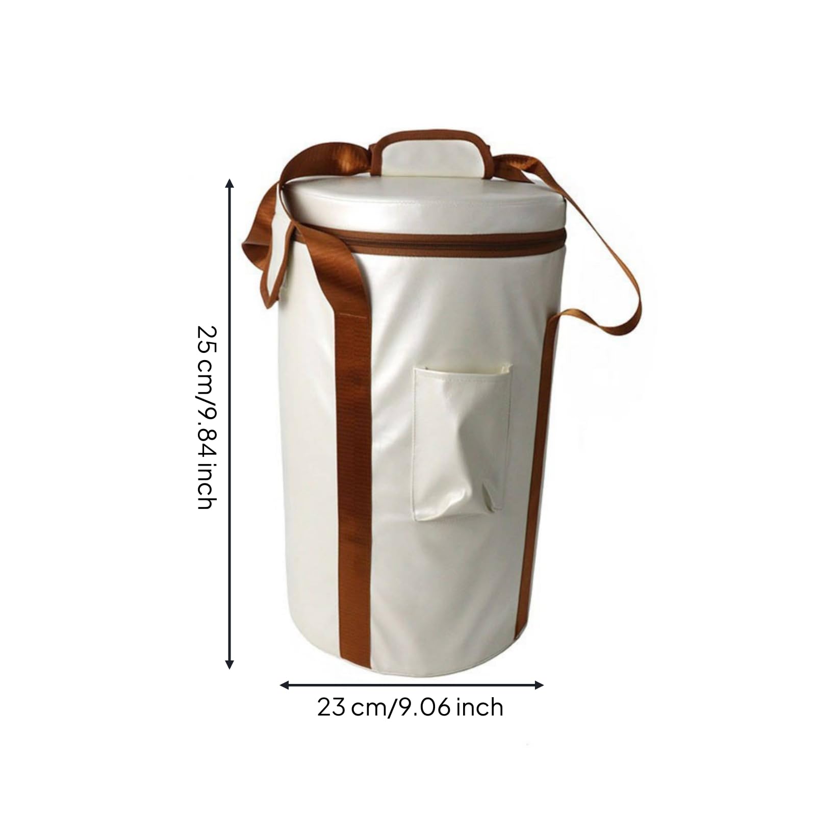 Funda para Cuenco Cuenco Cristal Estuche Bolsa Protector de Transporte Cilíndrico con Cierre Asa Correa Larga y Bolsillo Exterior Adecuada, 8 Pulgadas