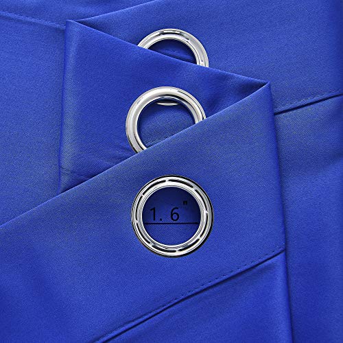 Rain City Royal Blue Blackout Valances For Windows Treatment 18 Inch Length Solid Thermal Insulated Grommet For Bedroom And Bathroom Curtains Valance For Small Windows 1 Panel 52X18 Inch #TOP4
