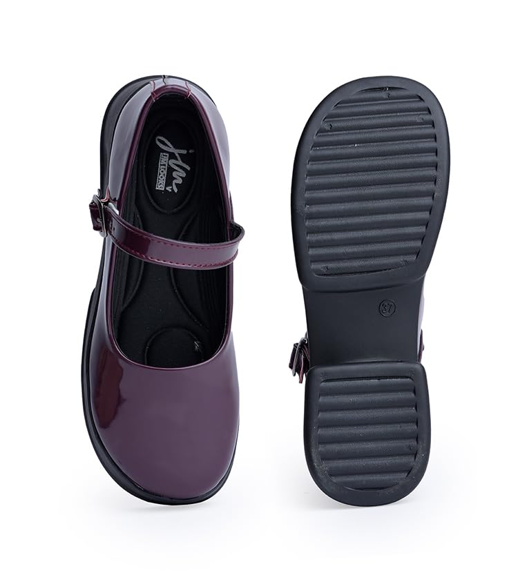 Image of JM LOOKS Women Mary Jane Block Heels | Single Strap | Round Toe | Stylish & Comfortable | Formal & Casual