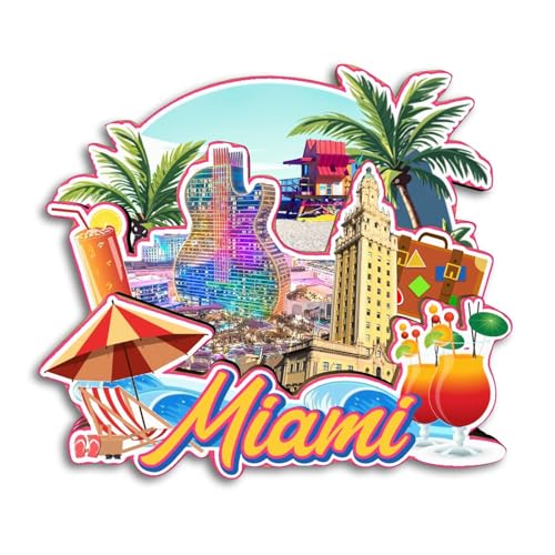 Imán de nevera decorativo Miami Florida 3D artesanal miniatura 1