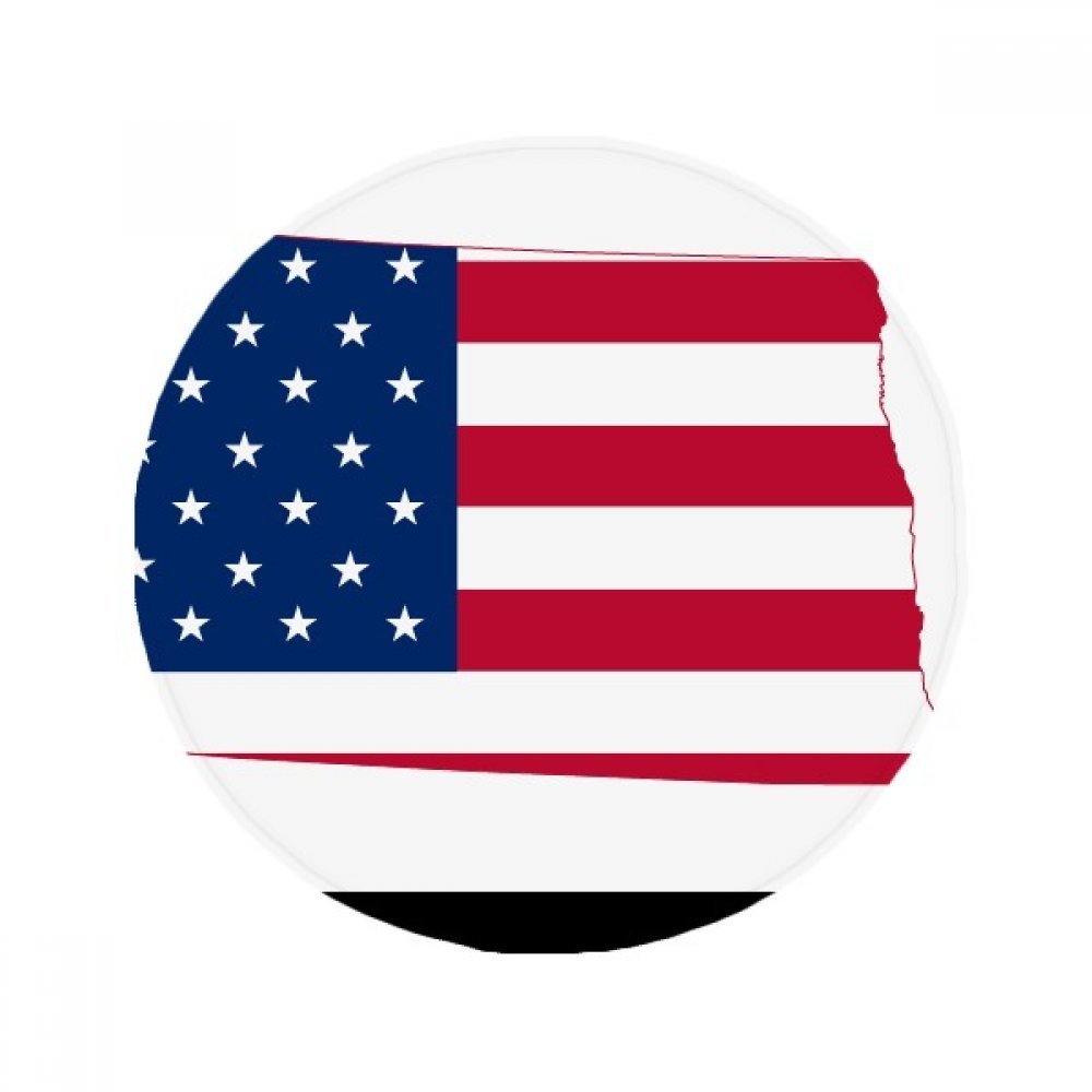 Tapis rond USA Dakota du Nord de 60cm antidérapant multicolore pour sol de maison