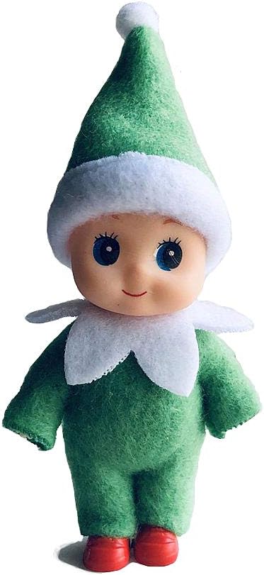 WULEEUPER Tiny Baby Elf Doll | Christmas Miniature Elf Decoration | Newborn Gift | Baby Grow Dolls with Feet and Shoes (Red)