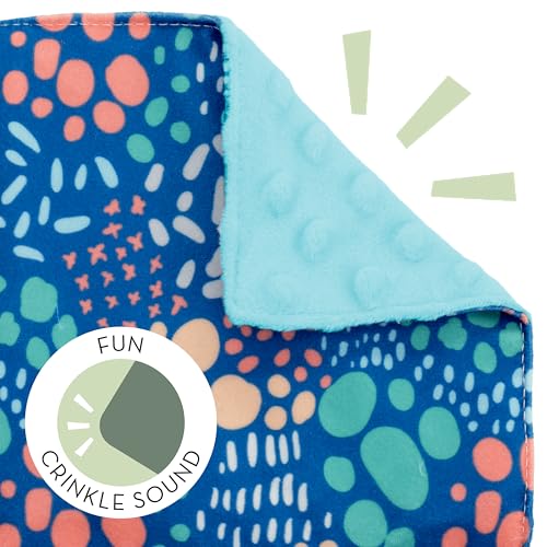 Image of S&T INC. Aura Crinkle Squares Baby Toys, 6 Inch x 6 Inch, City Dots, 2 Pack