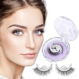 Byakov Reusable Self-Adhesive Eyelashes, Natural Mink Fluffy Wispy Lashes, Waterproof Light False...