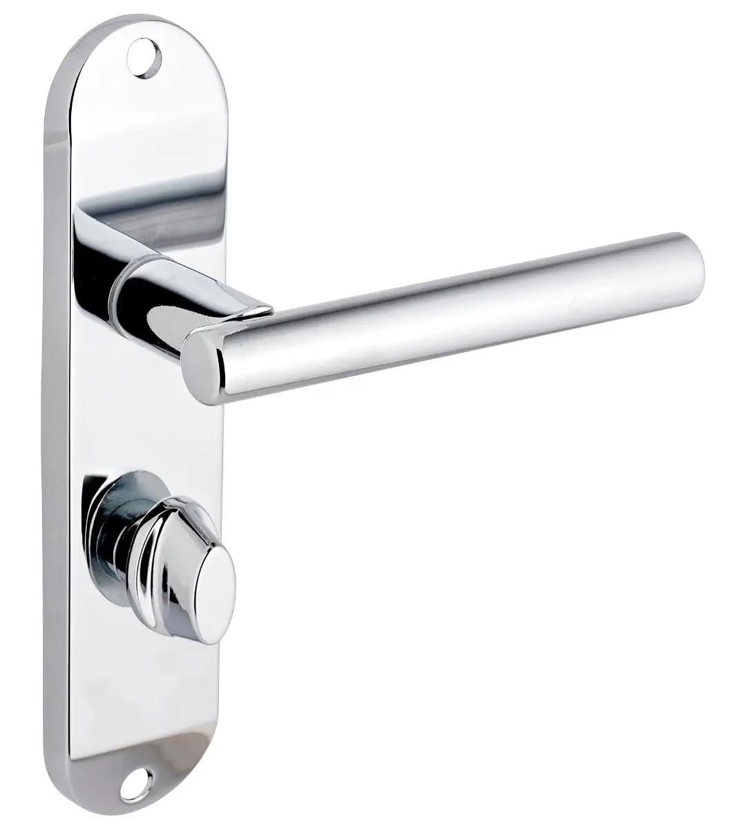 Designer Levers - Kemsley T-Bar Thumb Lock Bathroom Door Handle - Polished Chrome - Pair