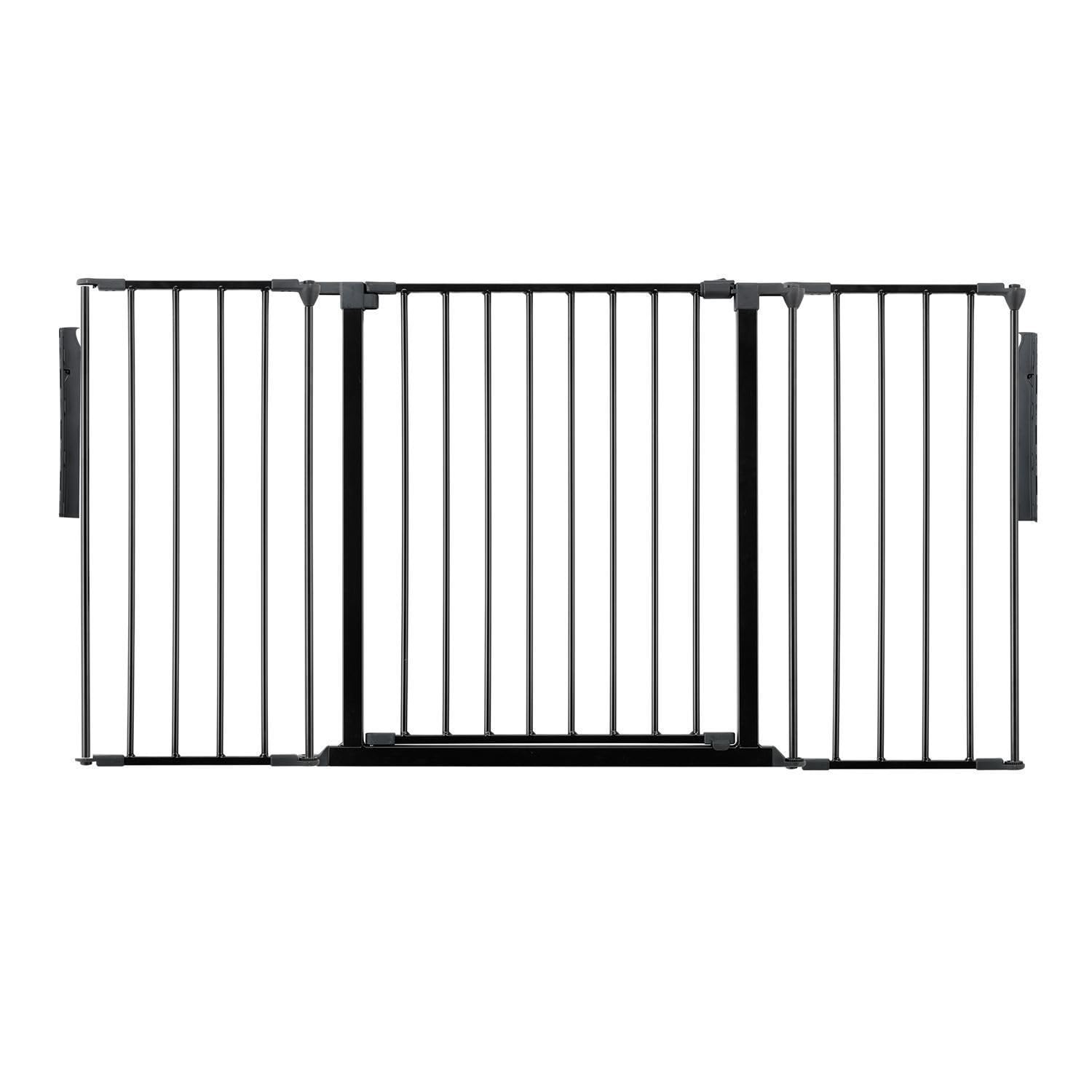 B&Q -  Premium Multi Panel Room DividerUp To 148Cm WideBlack70Cm TallFlexible Barrier With Door For Baby And Toddler