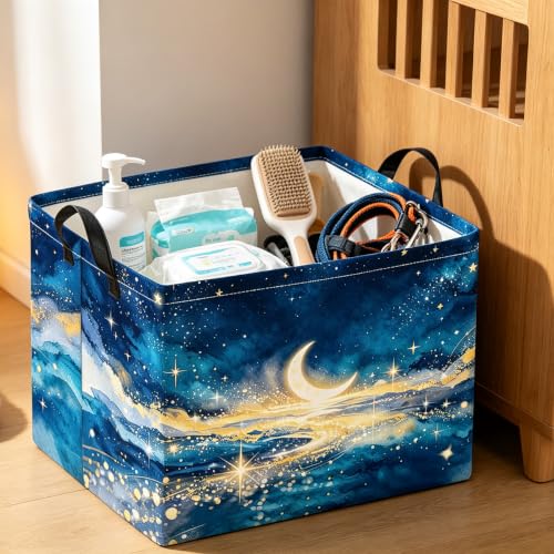 Image of CLOCOR Rectangular Storage Bin,Waterproof Book Box,Room Decor(Galaxy)