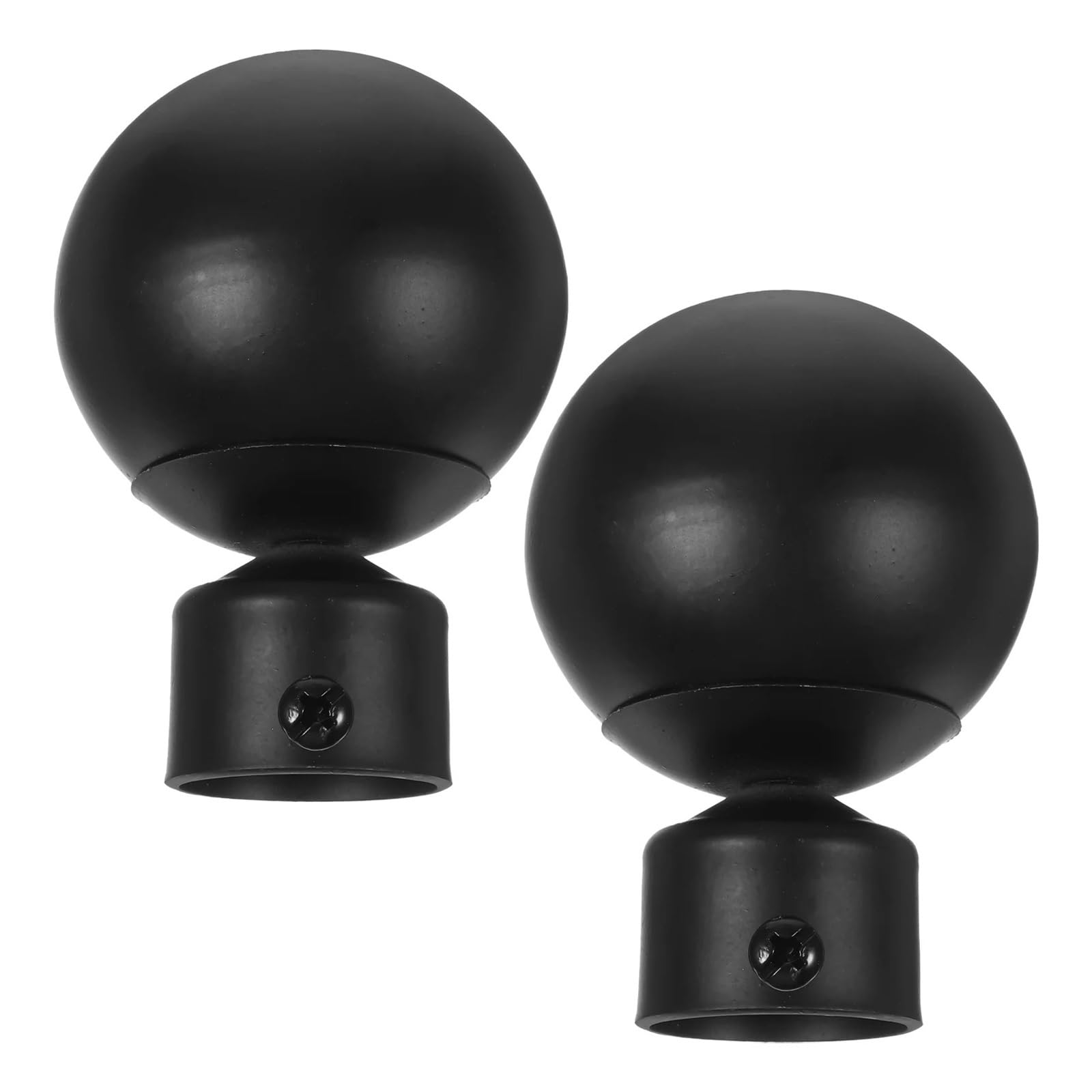 BDFJEDS Curtain Pole Finials 25/28mm Drape Rod Finals Window Coverings End Ends Black Finials