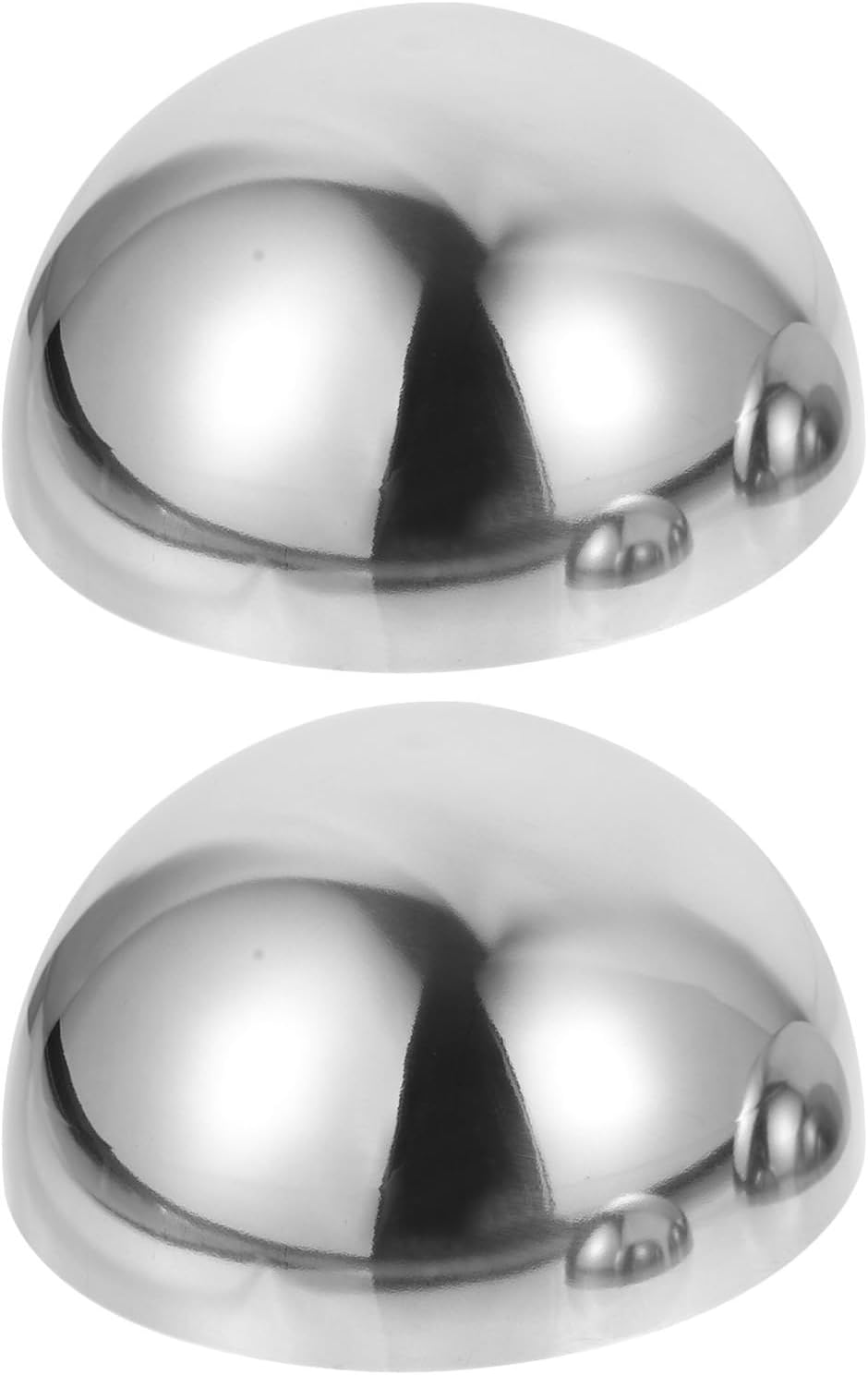 2pcs Hollow Hemisphere Mirror Balls - 4 Inch Stainless Steel Garden Half Gazing Globe - Silver Half Sphere Reflective Decoration for Home and Pond