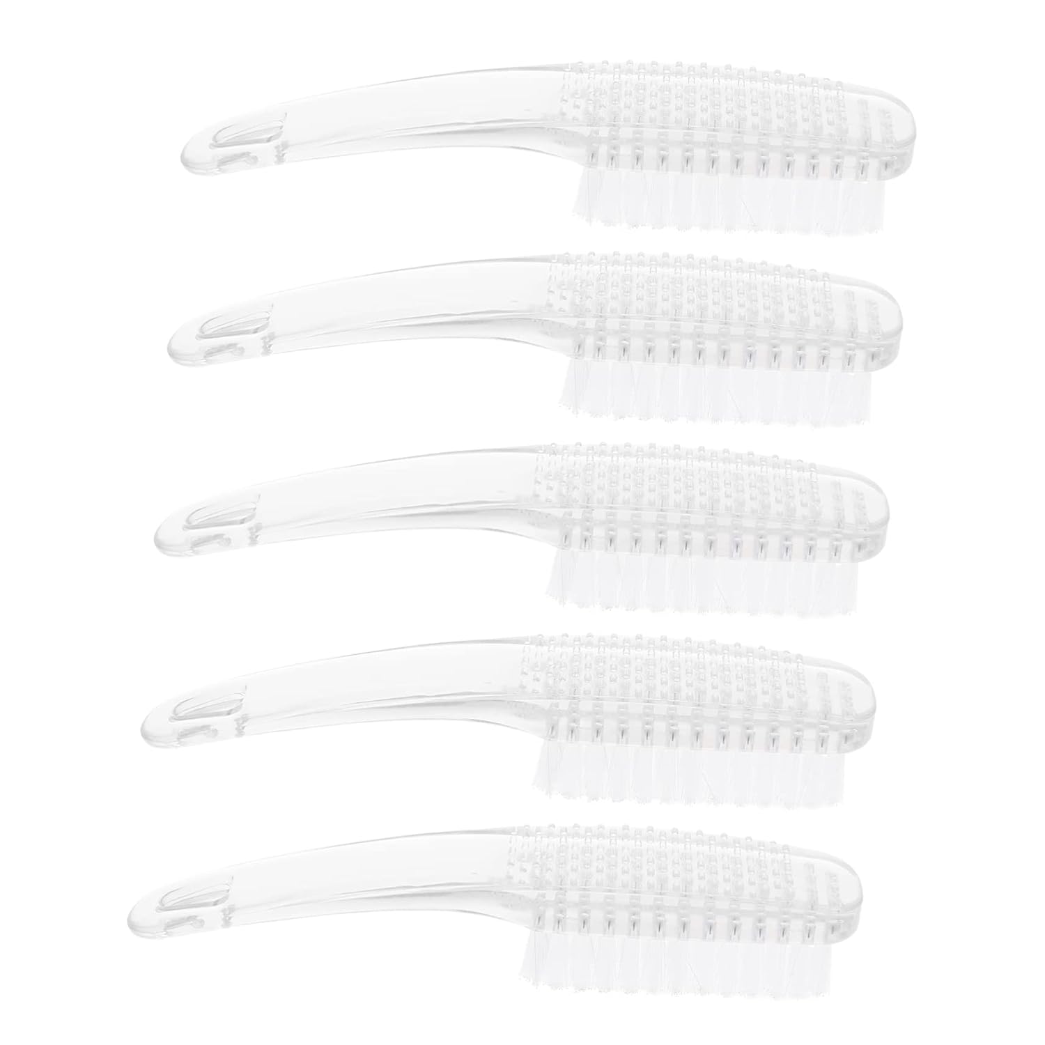 Ipetboom 5pcs Manicure Clean up Brush Nail Scrubber for Fingernail Nail Duster Cleaning Tools Soft Bristles Portable Fingernail Scrubbing Brush for Home Random Color