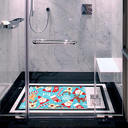 Tapis de bain en PVC durable et sûr à 112 ventouses graphisme Père Noël