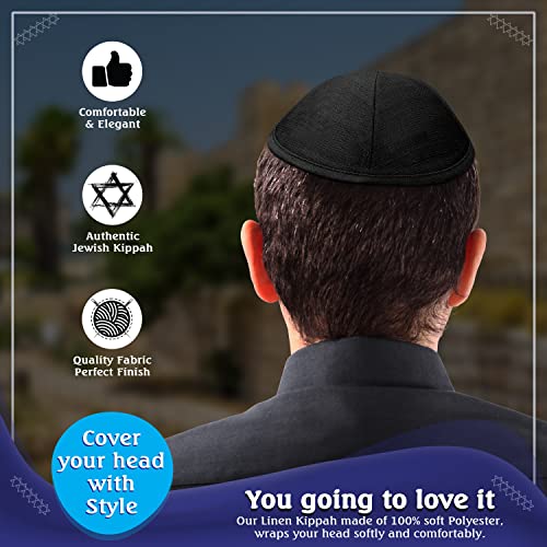 Image of Pack of 5-Pcs - Hq Satin /Linen /Velvet /Raw Silk /Suede Kippah for Men, Yamaka Hat Designed in Israel - Kippot Bulk