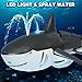 Playtigo 2.4Ghz Remote Control Shark Pool Toys for Boys Kids,Highly Realistic Shark Pool Toys for Kids,RC Boat Outdoor Water Toy with Light and Spray Water for Boys Girls Ages 6+ (with 2 Batteries)