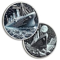 Titanic Commemorative Coins Titanic Cruise Artwork Never Sinking Cruise Ship Coins Titanic Voyage Coins Collector Coin Chip Badge Collectible Titanic Gifts for Men Women