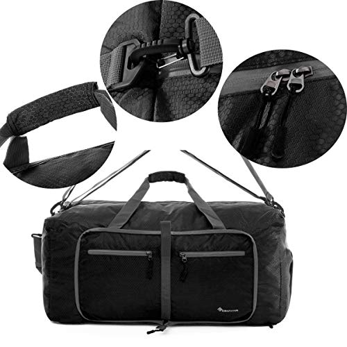 Duffel Bag 60L Packable Duffle Bag with Shoes Compartment Unisex Travel Bag Water-Resistant Duffle Bag