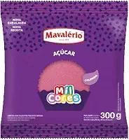 AÇÚCAR CRISTAL COLORIDO ROSA MIL CORES 300G MAVALÉRIO