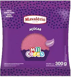 AÇÚCAR CRISTAL COLORIDO ROSA MIL CORES 300G MAVALÉRIO